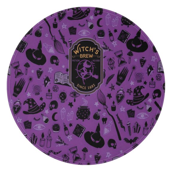Witch's Brew Halloween Pattern Round Blanket,Comfortable Soft Flannel Throw Blanket,All Season,Warm Lightweight Blankets for Sofa Bed Couch Living Room Chair 47"x47"
