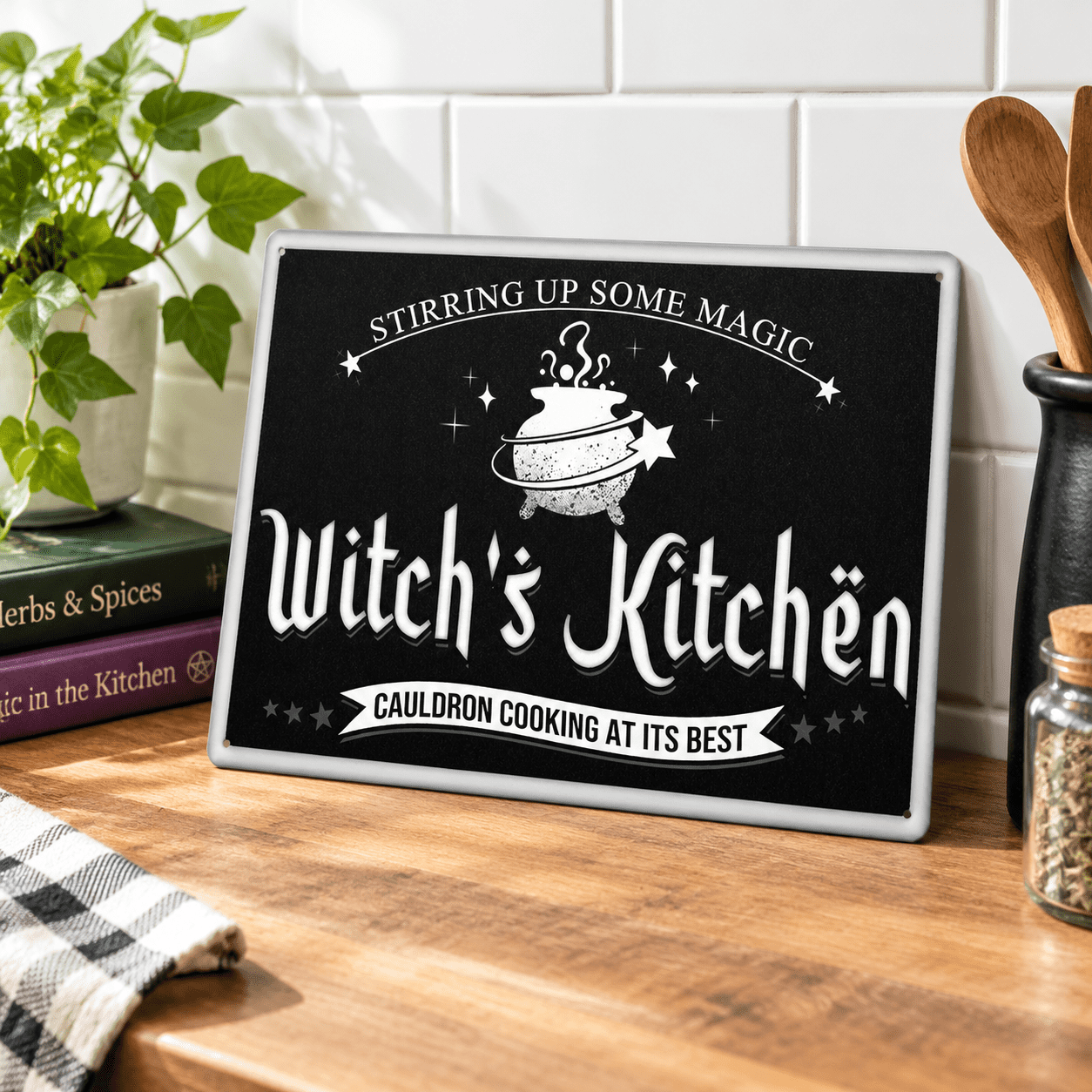 Witch's Kitchen Sign Metal Tin Signs Vintwitches Decor Party Retro ...