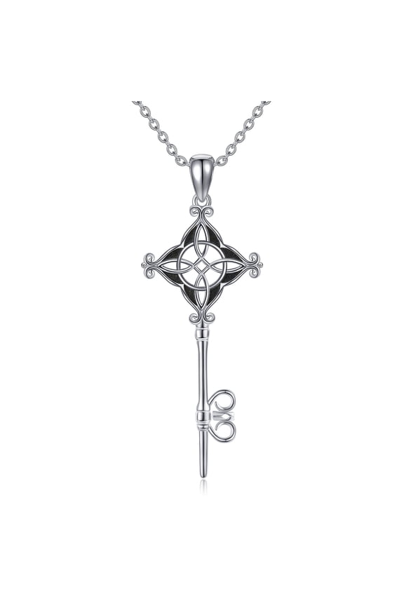 Witch's Knot Key Necklace Sterling Silver Witches Knot Jewelry Gifts