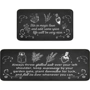Witchs Magic Kitchen Rugs Decor Sets of 2 Non Slip Washable Goth Black Kitchen Mats for Floor 2 Piece Gothic Rug Mat Set Home Decorations