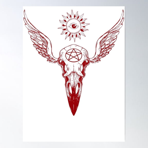 Witchcraft'S Skull Light Poster Wall Art, Modern Wall Decor For Living Room Bedroom, 8x12 UNFRAMED