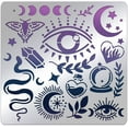 thumbnail image 1 of Witchcraft Theme Stencils 6x6 Inch The Devil's Eye Snake Moon Stainless Steel Stencil for Drawings and Woodburning Engraving and Scrapbooking, 1 of 7