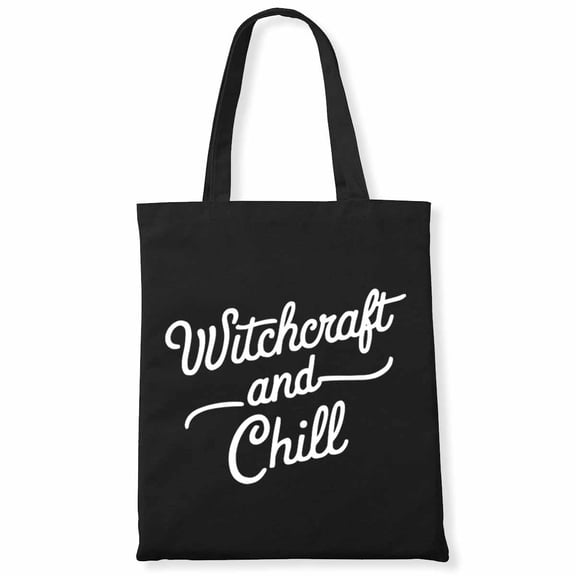Witchcraft and Chill Funny Halloween Teacher Book Library Reading Canvas Bag 1Pc