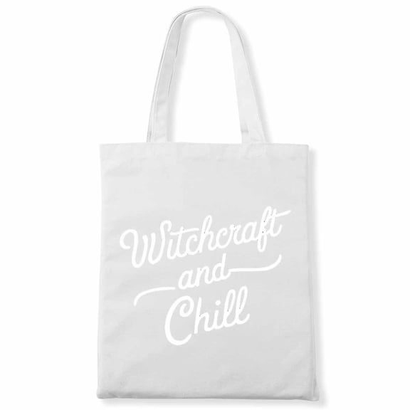 Witchcraft and Chill Funny Halloween Teacher Book Library Reading Canvas Bag 2Pcs