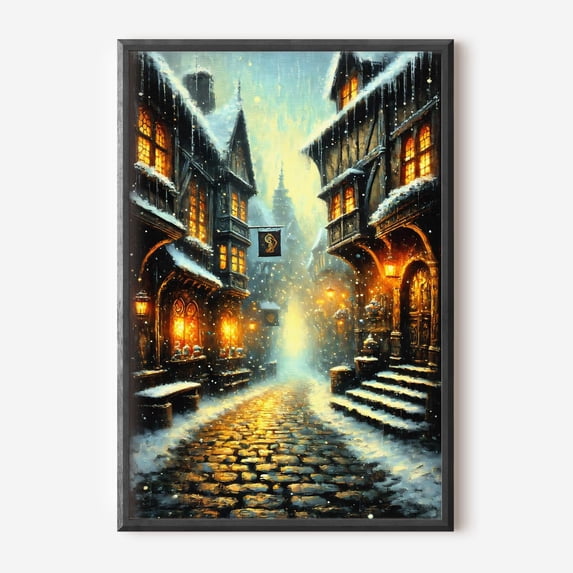 Witches And Wizard Alley Winter World Of Wizardry Art Fantasy Book ...