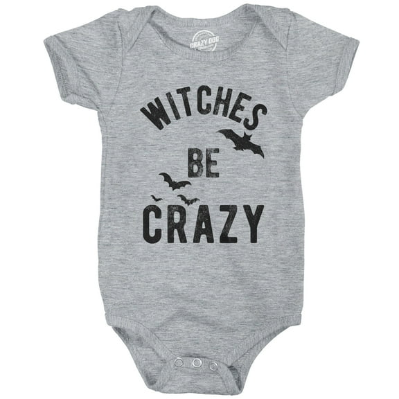 Witches Be Crazy Baby Bodysuit Funny Sarcastic Halloween Graphic Novelty Jumper For Infants