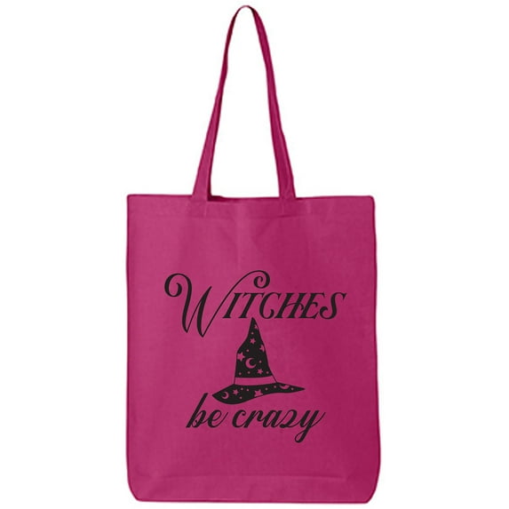 Witches Be Crazy Cotton Canvas Tote Bag