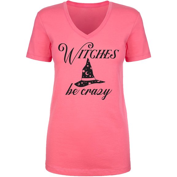Witches Be Crazy Womens V-Neck T-Shirt