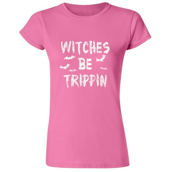 Witches Be Trippin Lady T-shirt Halloween Costume Tee Color Pink 2X-Large
