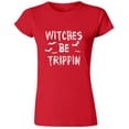 thumbnail image 1 of Witches Be Trippin Lady T-shirt Halloween Costume Tee Color Red Medium, 1 of 2