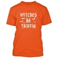thumbnail image 1 of Witches Be Trippin Man T-shirt Bat Printed Halloween Costume Orange Tee 2X-Large, 1 of 2