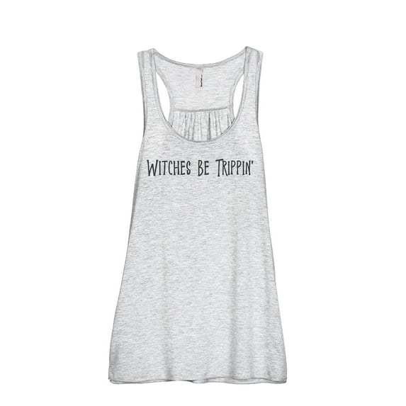 Witches Be Trippin' Women's Fashion Sleeveless Flowy Racerback Workout Yoga Tank Top Sport Grey 2X-Large