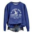 thumbnail image 1 of Witches Brew Coffee Halloween Sweatshirt For Women Cute Crewneck Tops Oversized Long Sleeve Festival Pullover Sweater, 1 of 3