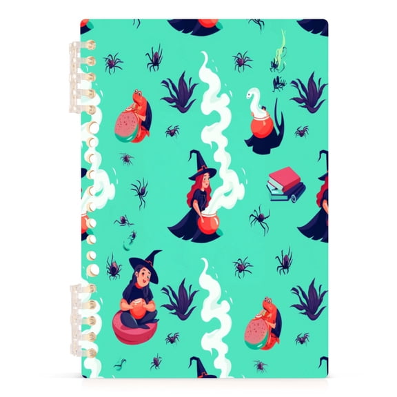 Witches Brewing Potions A5 8.3x5.7in PP Notebook, Adjustable Rings, 60 Sheets, Diary or Journey Note
