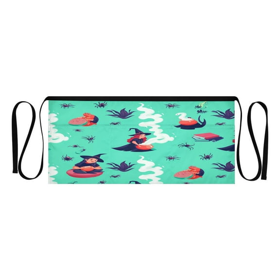 Witches Brewing Potions Multi Pocket Short Apron Waterproof, Adjustable 96.5in Belt for various occasions