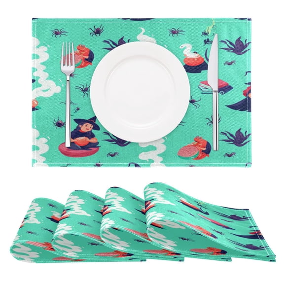 Witches Brewing Potions Reversible Placemat Non Slip Coffee Mat 18x12 Inch for Dining, Kitchen, Coffee