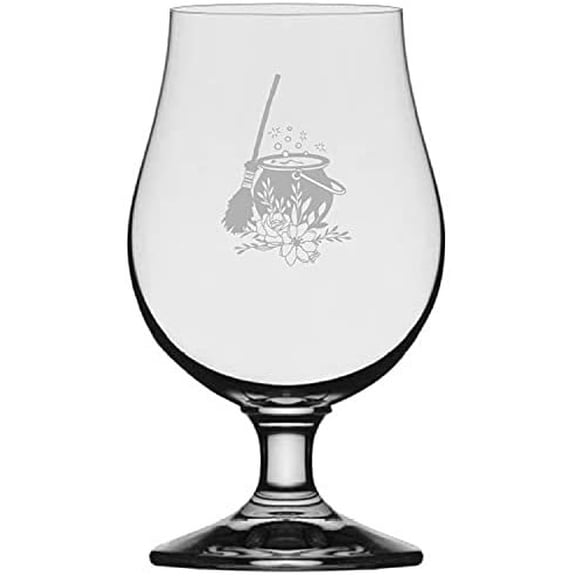 Witches Cauldron Happy Halloween Etched 13.25oz Iona Beer Glass