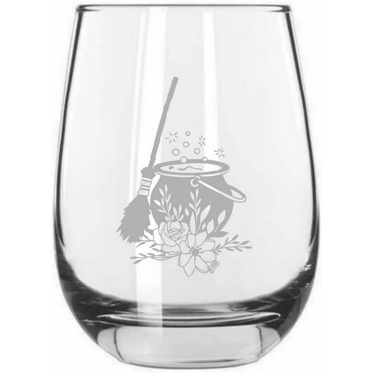 Butterfly Etched Crystal 18 oz Wine Glass Set of 2