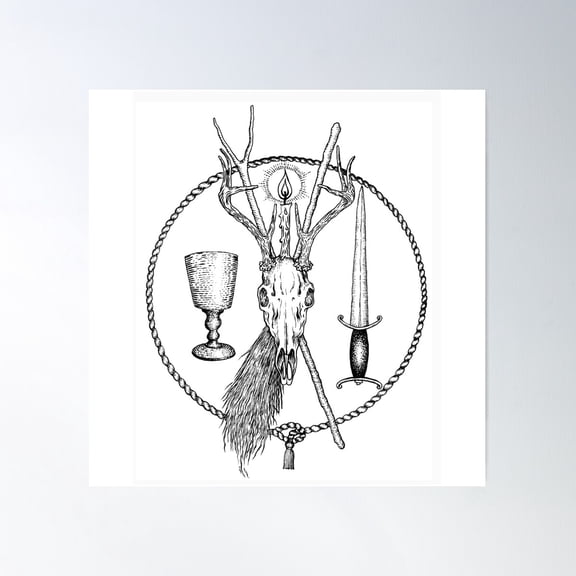 Witches' Circle By Gemma Gary Poster Wall Art, Modern Wall Decor For Living Room Bedroom, 16x16 UNFRAMED