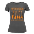 thumbnail image 1 of Witches Gotta Have Options Halloween Broom Women's T-shirt, L, Charcoal, 1 of 6