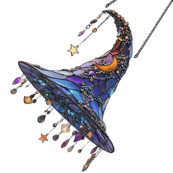 Witches Hat Acrylic Hanging Decors for Window Halloween Theme Durable Festival Ornament