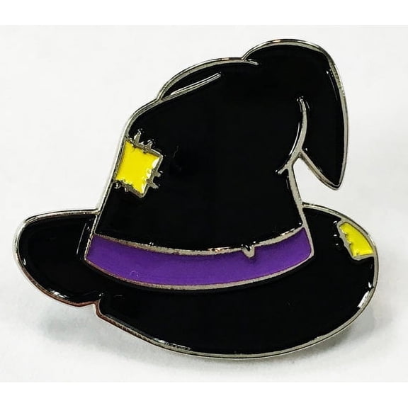 Witches Hat Design Spooky Halloween Ceramic Enamel Lapel Pin