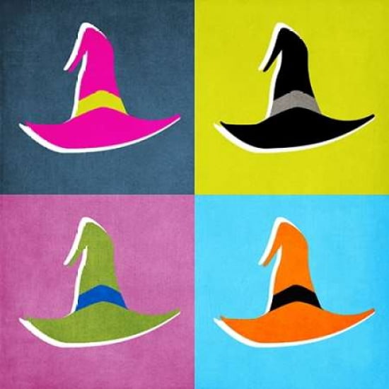 Witches Hats Grid Canvas Art - Linda Woods (24 x 24)