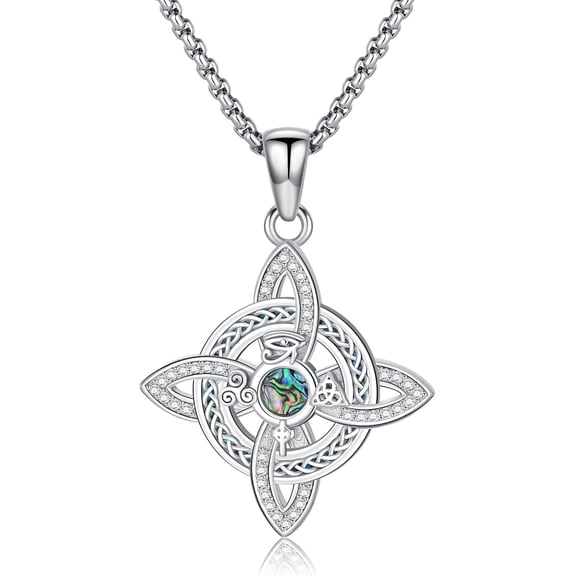 Witches Knot Abalone Shell Necklace Nudo De Bruja Plata Sterling Silver Witch Knot Pendant Abalone Shell Jewelry for Women