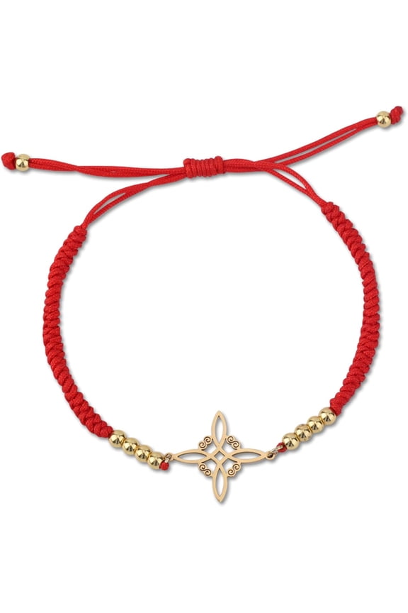 Witches Knot Bracelet, Adjustable Weave Wiccan Bracelet with Stainless Steel Magic Witchcraft Witch's Charm Knot Ideal Jewelry Gift For Woman & Man