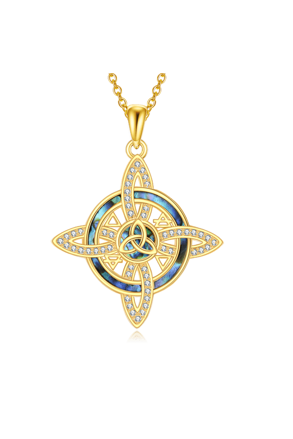 Witches Knot Necklace S925 Sterling Silver Gold nudo de bruja Witch Knot Pendant Necklaces Pentacle Protection Jewelry Gifts for Women