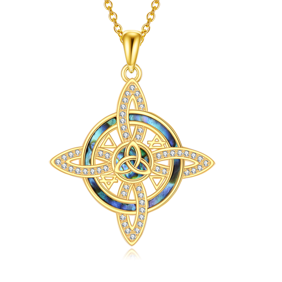 Witches Knot Necklace S925 Sterling Silver Gold nudo de bruja Witch Knot Pendant Necklaces Pentacle Protection Jewelry Gifts for Women