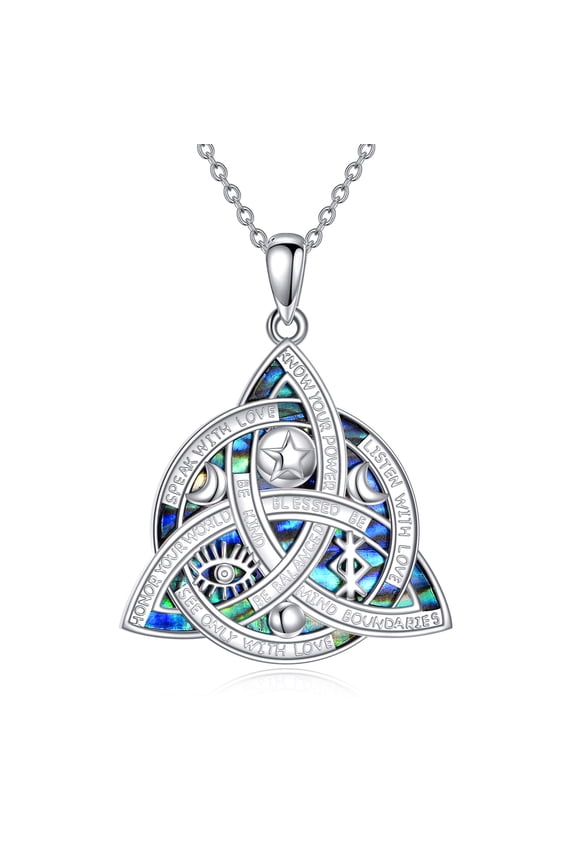 Witches Knot Necklace S925 Sterling Silver nudo de bruja Witch Knot Pendant Necklaces Pentacle Protection Jewelry Gifts for Women Men