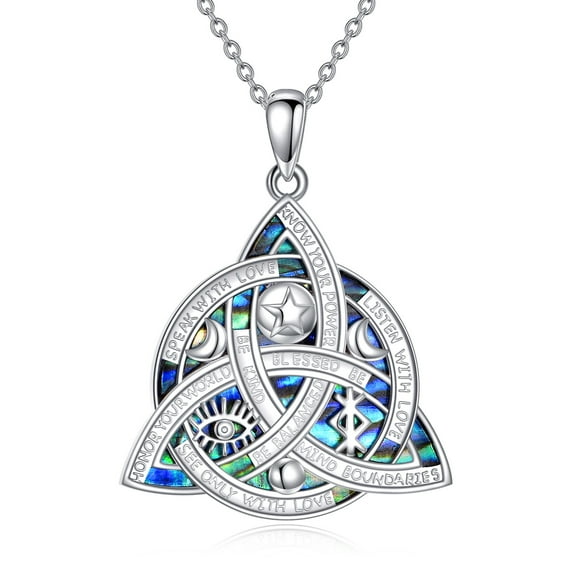 Witches Knot Necklace S925 Sterling Silver nudo de bruja Witch Knot Pendant Necklaces Pentacle Protection Jewelry Gifts for Women Men
