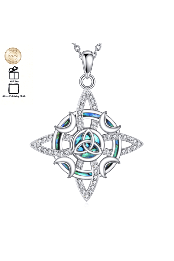 Witches Knot Necklace S925 Sterling Silver nudo de bruja Witch Knot Pendant Necklaces Triquetra Protection Jewelry Gifts for Women