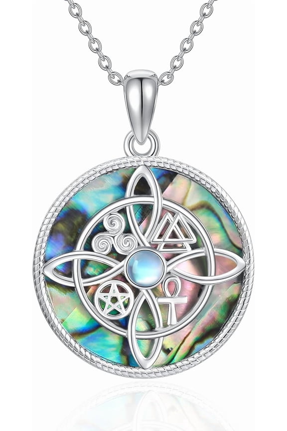 Witches Knot Sterling Silver Celtic Pendant Necklace Witch Knot Jewelry Gift for Women