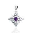 thumbnail image 1 of Witches Knot with Genuine Amethyst Sterling Silver Pendant, 1 of 3