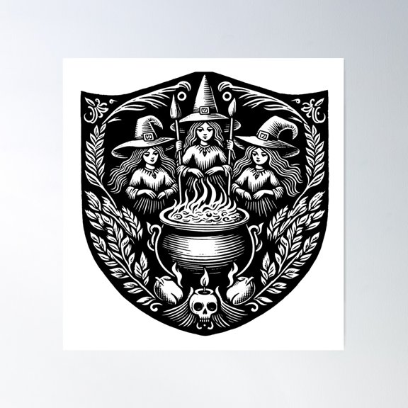 Witches Poster Wall Art, Modern Wall Decor For Living Room Bedroom, 16x16 UNFRAMED