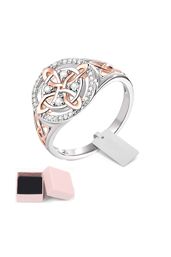 Witches Protection Knot Ring, Protect Your Loved Ones, Witch's Knot Ring with Rose Gold Detail, Spiritual Jewelry Gift for Women, Valentine's Day, Birthday