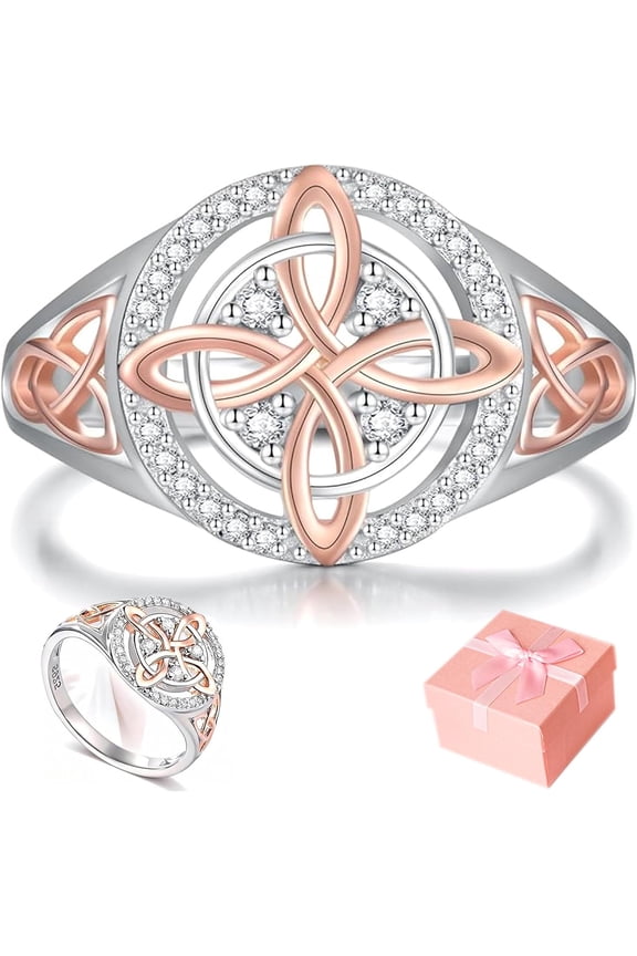 Witches Protection Knot Ring with Celtic Knot Design, Vintage Jewelry Gift for Women, Girlfriend, Valentine's Day