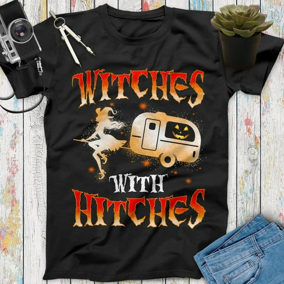 Witches With Hitches Girl For Camper Camping T Shirt, Vacation Shirt, Tropical Shirt, Camp Shirt, Camp Life Shirt, Camping Shirts