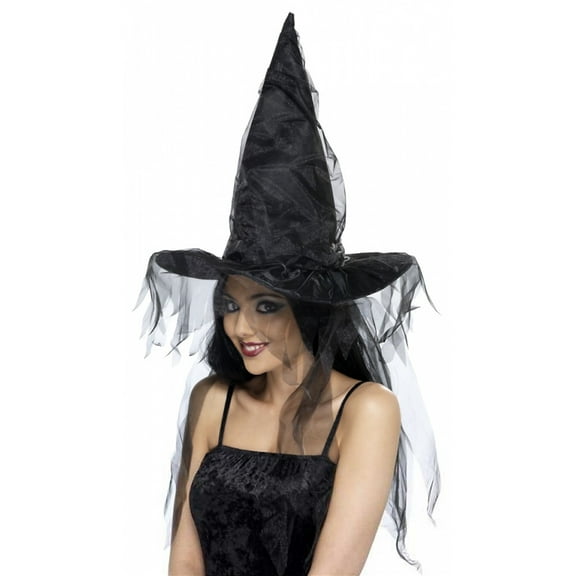 Witchs Hat Adult Black Halloween Costume Accessories One Size Female Fancy Dress Party Book Week