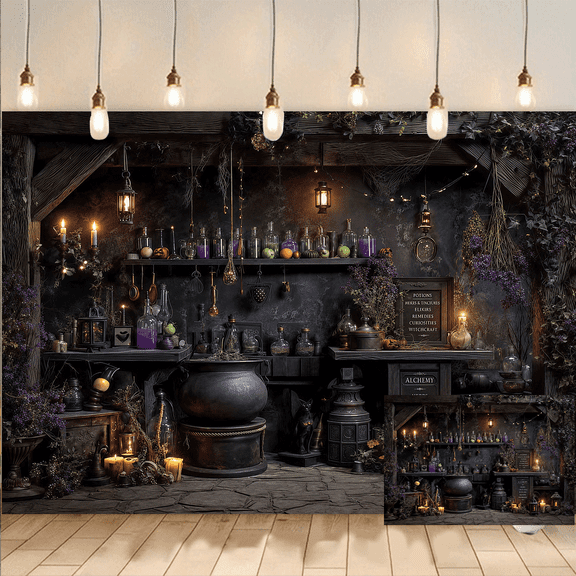Witchy Backdrop Halloween Background Banner Photo Studio Prop