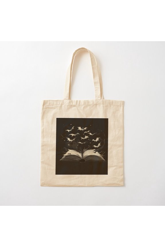 Witchy Book Canvas Tote Bags, Reusable Shopping Bag