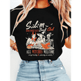 thumbnail image 1 of Witchy Book Club Print T-shirts Spooky Girl Reading Graphic Tees Book Lover Halloween Design Casual Tops Short Sleeve Cotton Shirts Black,S, 1 of 6