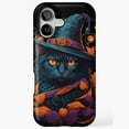 thumbnail image 1 of Witchy Cat Halloween Magic Art Compatible Phone Case for iPhone 11–17 Pro Max, 1 of 2