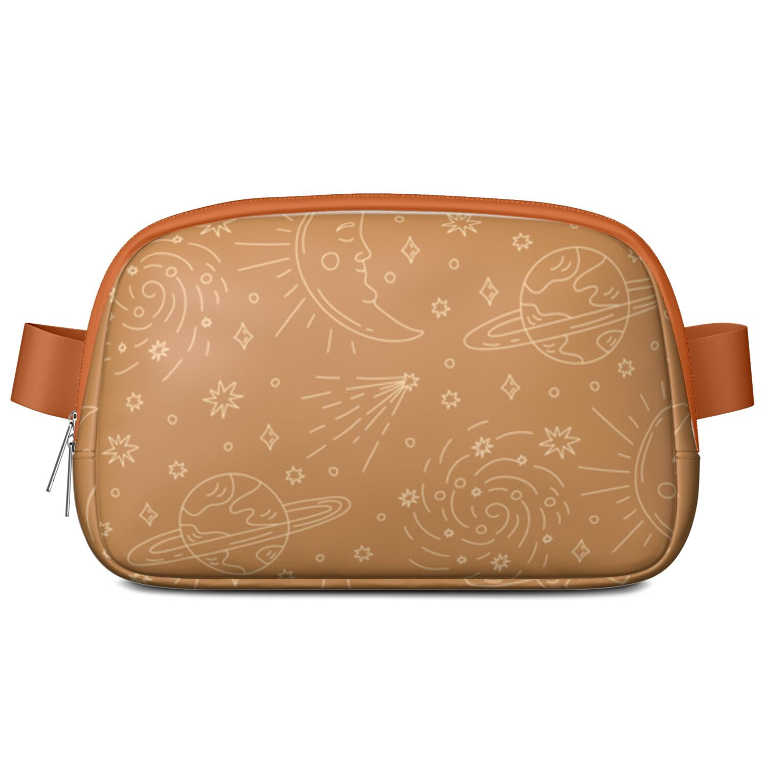 Witchy Celestial Belt Bag – Gothic Sun and Moon Print Fanny Pack with Mystical Star Pattern, Astrology-Inspired Spiritual Design