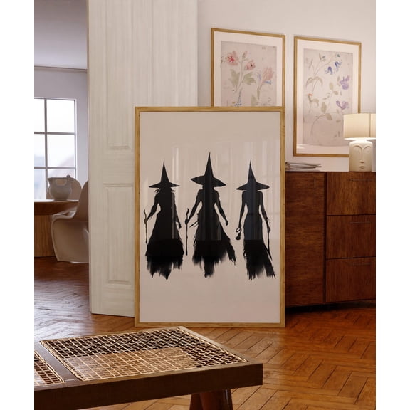 Witchy Decor Black Witch Wall Art Trendy Poster Spooky Witches Hat Wall Art Home Decor, 8x12 UNFRAMED