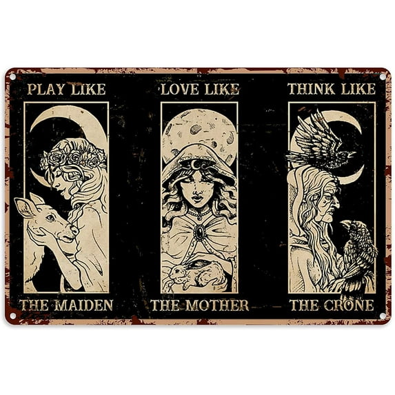 Witchy Decor for The Home Black Witches Herbs Tin Sign Decoration Vintage Chic Metal Poster Wall Decor Art Gift for Home Bar Cafe Garage Outdoor Man Cave 16x12 inch