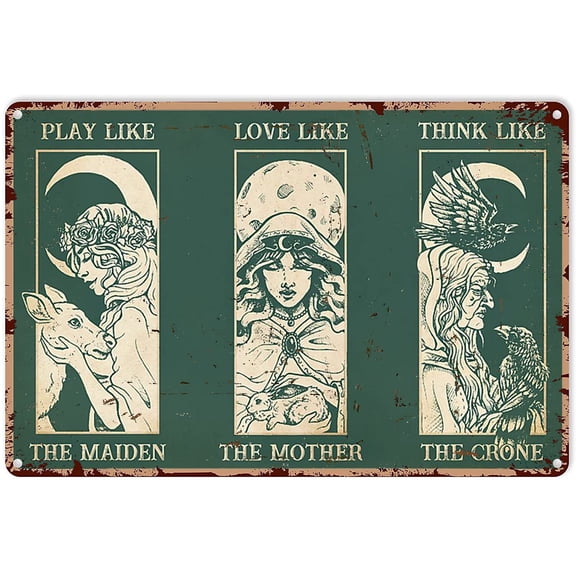 Witchy Decor Party Halloween Witch Walk Barefoot Listen to The Wind Metal Sign Decor Tin Aluminum Sign Wall Art Metal Poster for Kitchen Home Bar Cafe Garage Bathroom Man Cave 16x12 inch