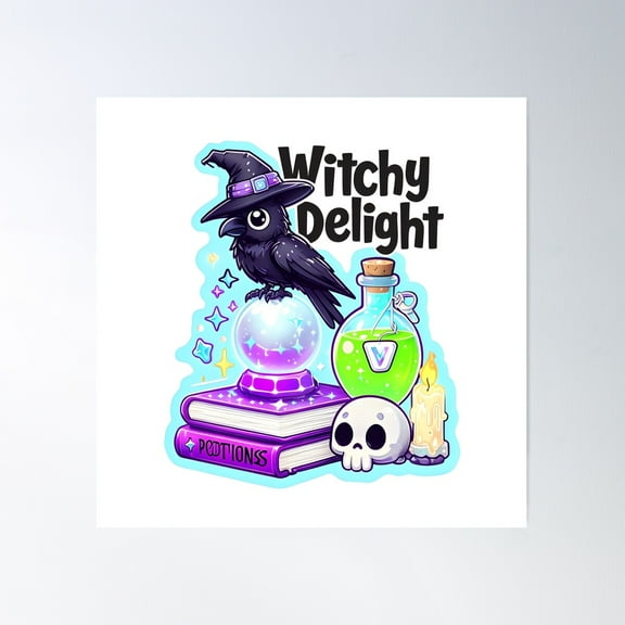 Witchy Delights Poster Wall Art, Modern Wall Decor For Living Room Bedroom, 16x16 UNFRAMED